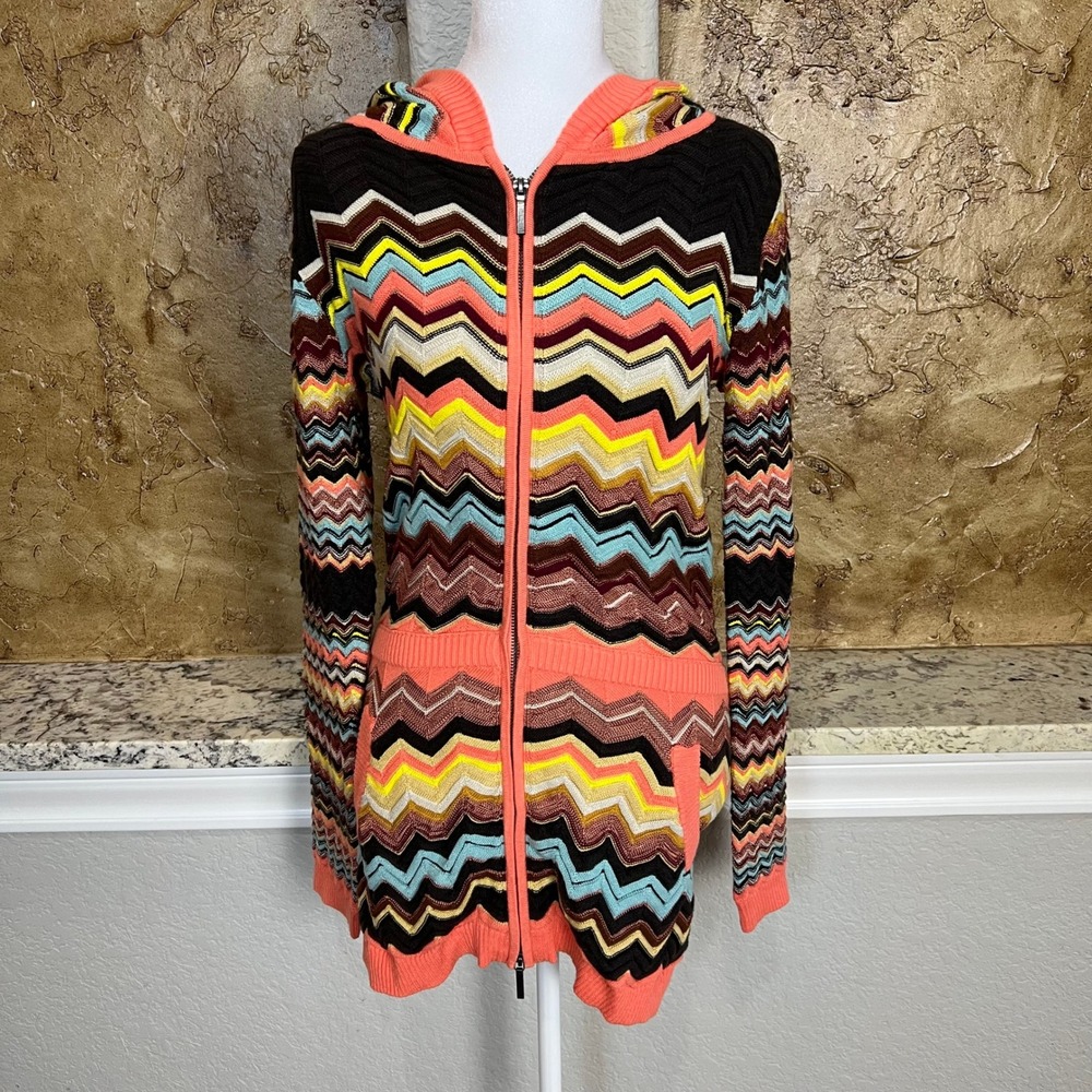 Missoni for Target Zip Up‎ Hoodie Sweater Girls Medium? Multicolor Chevron Knit